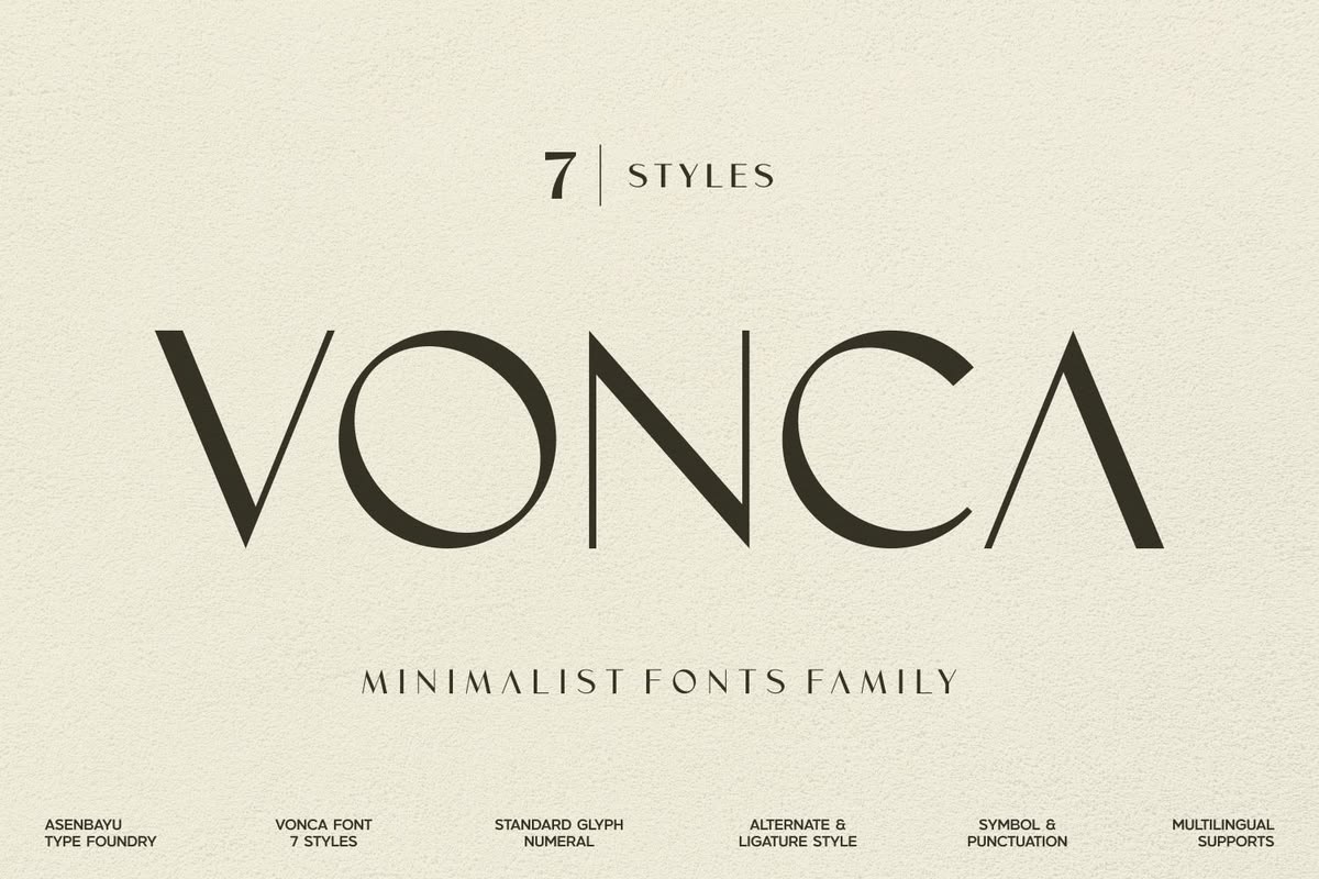 VONCA Minimalist Font Family Suite