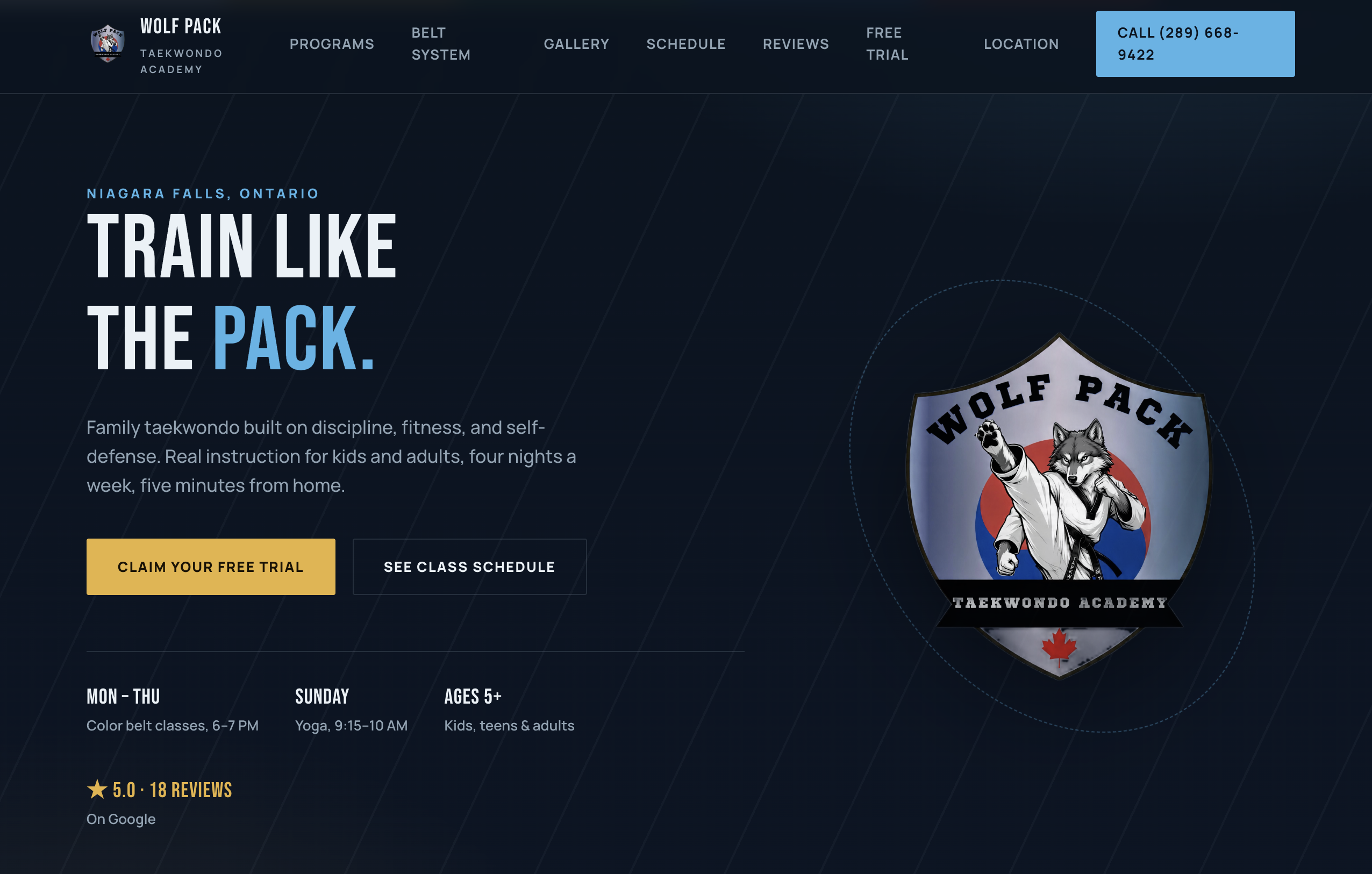 Wolf Pack Taekwondo Academy Website